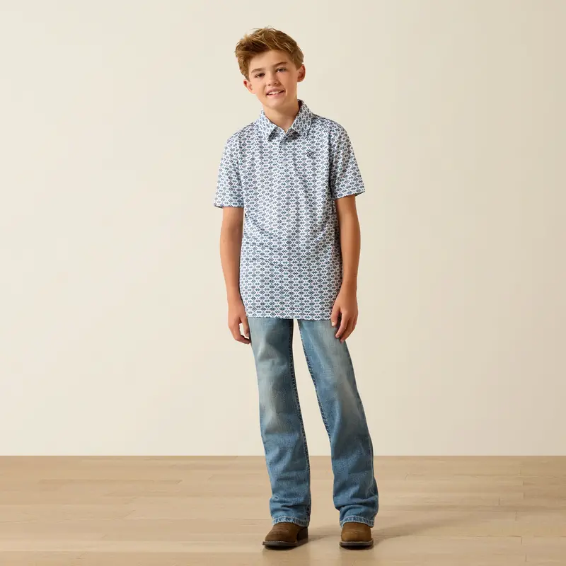 Kids Ariat All Over Print Polo - 10071206 1