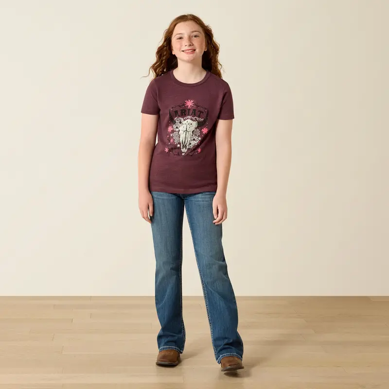 Kids Ariat Skulls Florals T-Shirt - 10071700 1