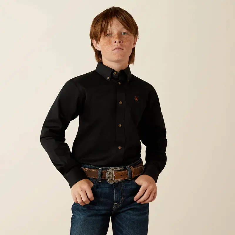 Kids Ariat Solid Twill Classic Fit Shirt - 10030161 1