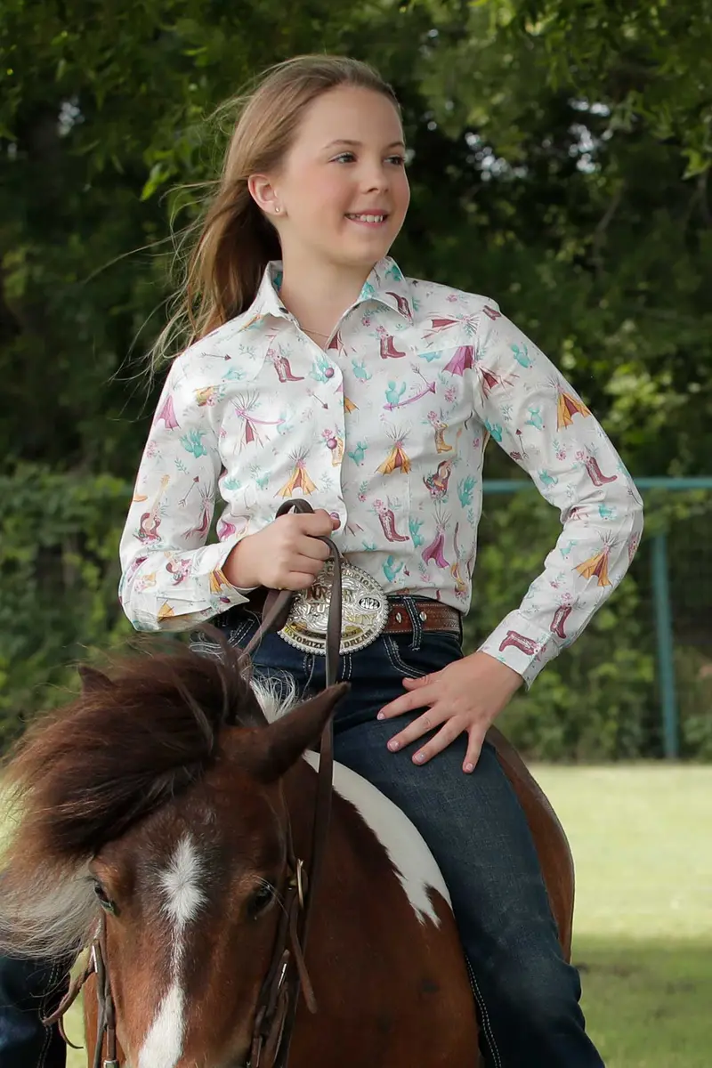 Kids Cinch Hawaiian Print Long Sleeve Shirt - Ctw3370022 1