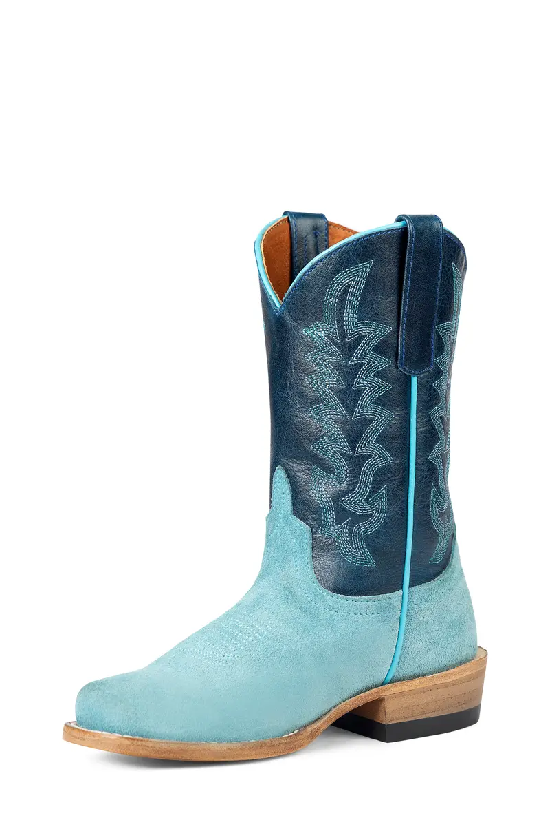 Kid's Macie Bean Turquoise Suede With Blue New Orleans Tops - Mk 9526 1