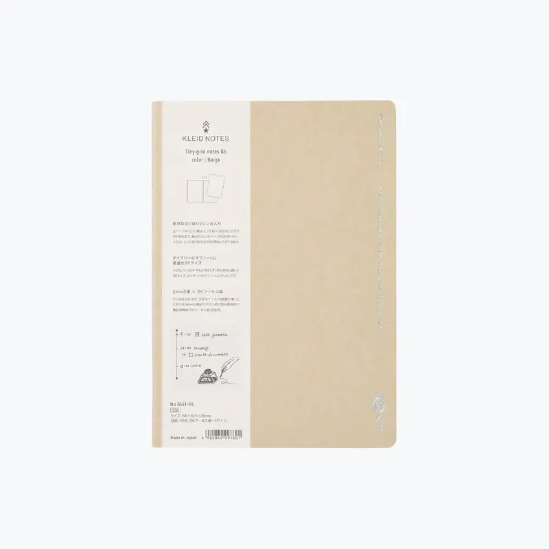 Kleid - Notebook - Tiny Grid - B6 - Beige 1