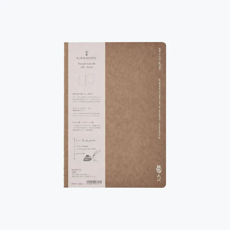 Kleid - Notebook - Tiny Grid - B6 - Brown 1