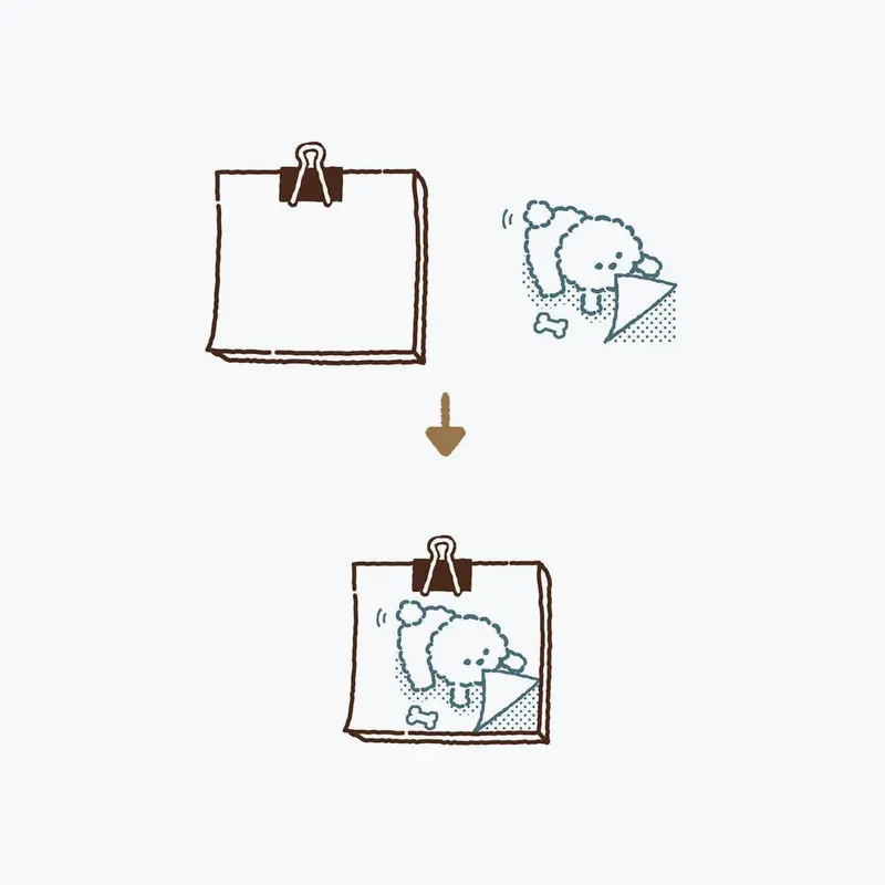 Kutsuwa - Stamp - Hancoco Slide - Dog Note 2