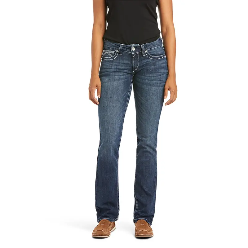 Lades Ariat R.E.A.L. Mid Rise Stretch Ivy Stackable Straight Leg Jean - 10024300 1