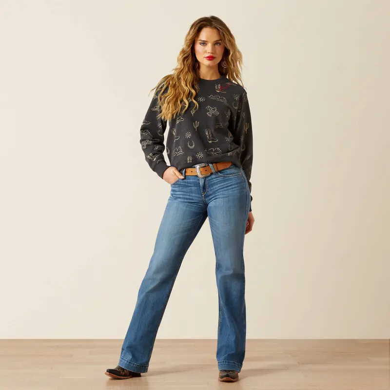 Ladies Ariat Essential Crew Sweatshirt - 10062737 1