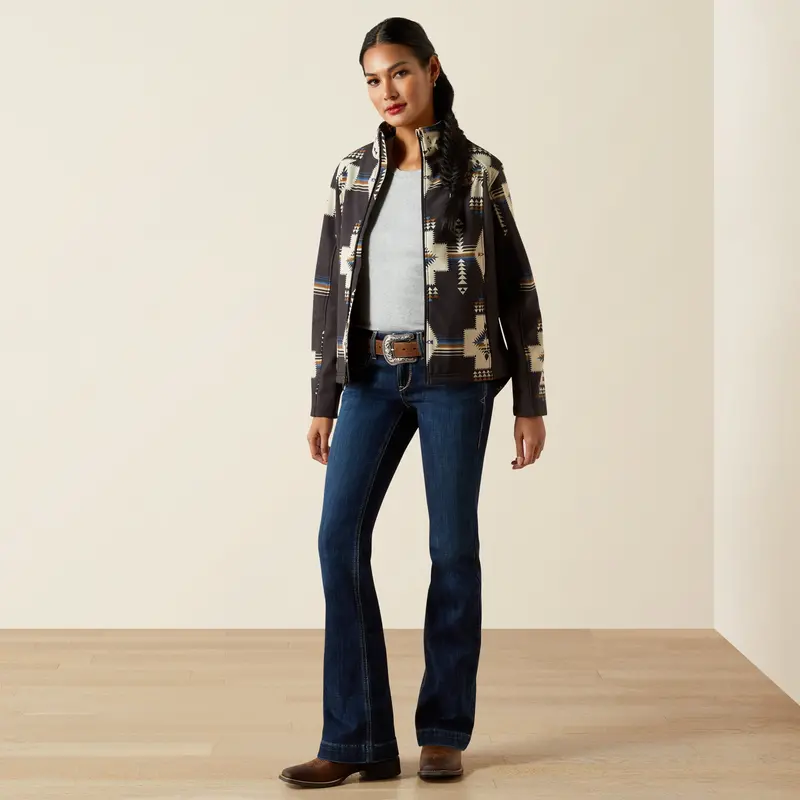 Ladies Ariat Logo Softshell Thornstone Print Jacket - 10062213 1