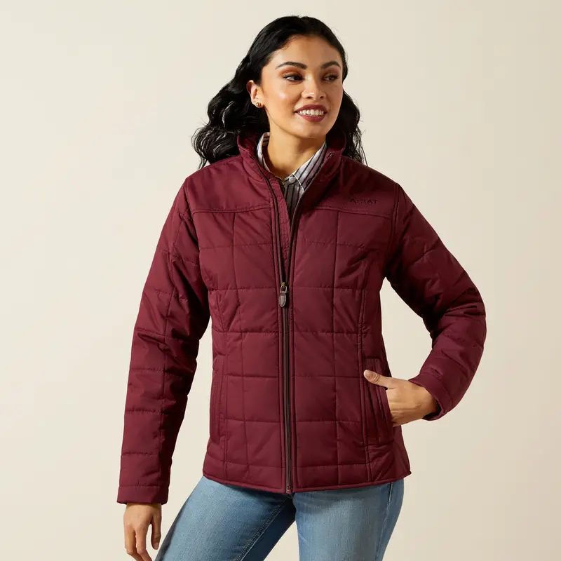 Ladies Ariat Real Crius Insulated Windsor Wine Jacket - 10062551 1