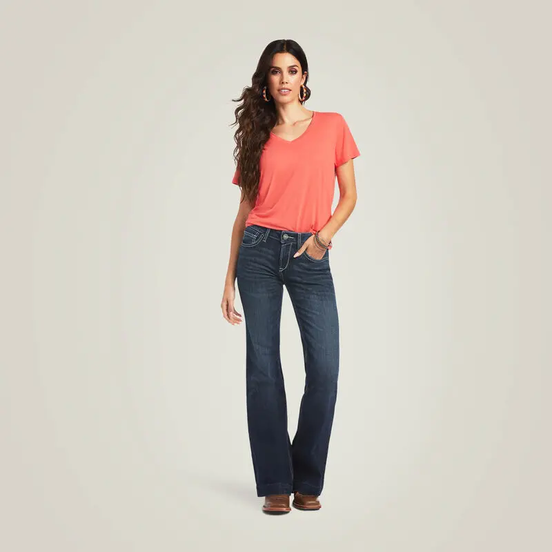Ladies Ariat Trouser Perfect Rise Aisha Wide Leg Perfect Trouser - 10040806 1