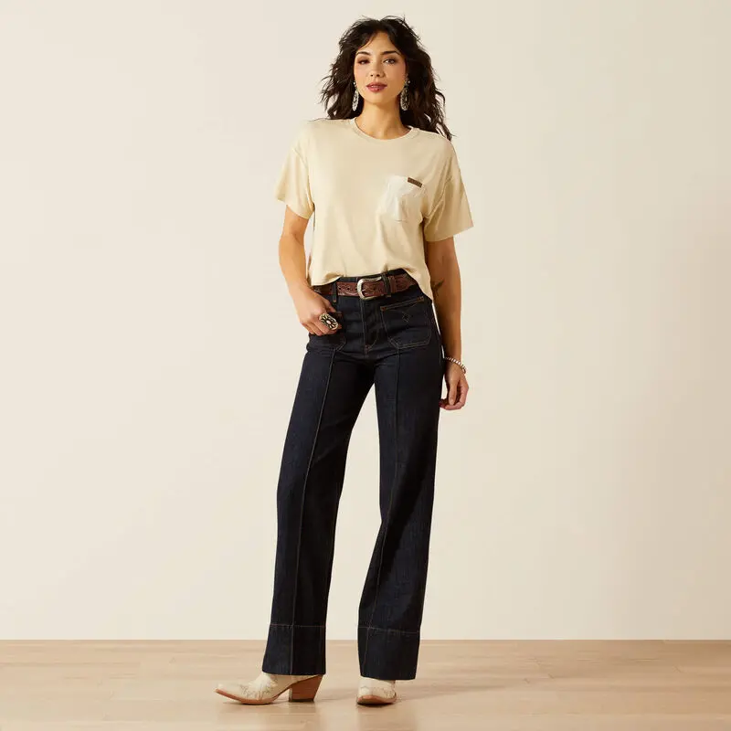 Ladies Ariat Ultra High Rise Tomboy Western Utility Wide Leg Jean - 1