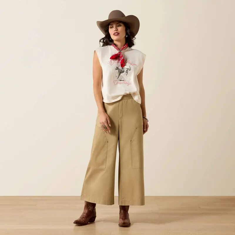 Ladies Ariat Wild West Cropped T-Shirt - 10071110 1