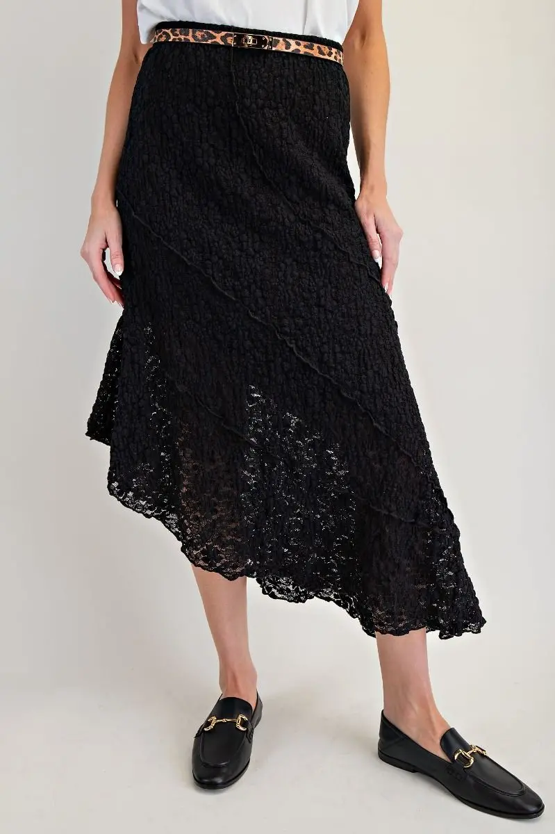 Ladies Easel Lace Asymmetrical Skirt - Eb90011 1