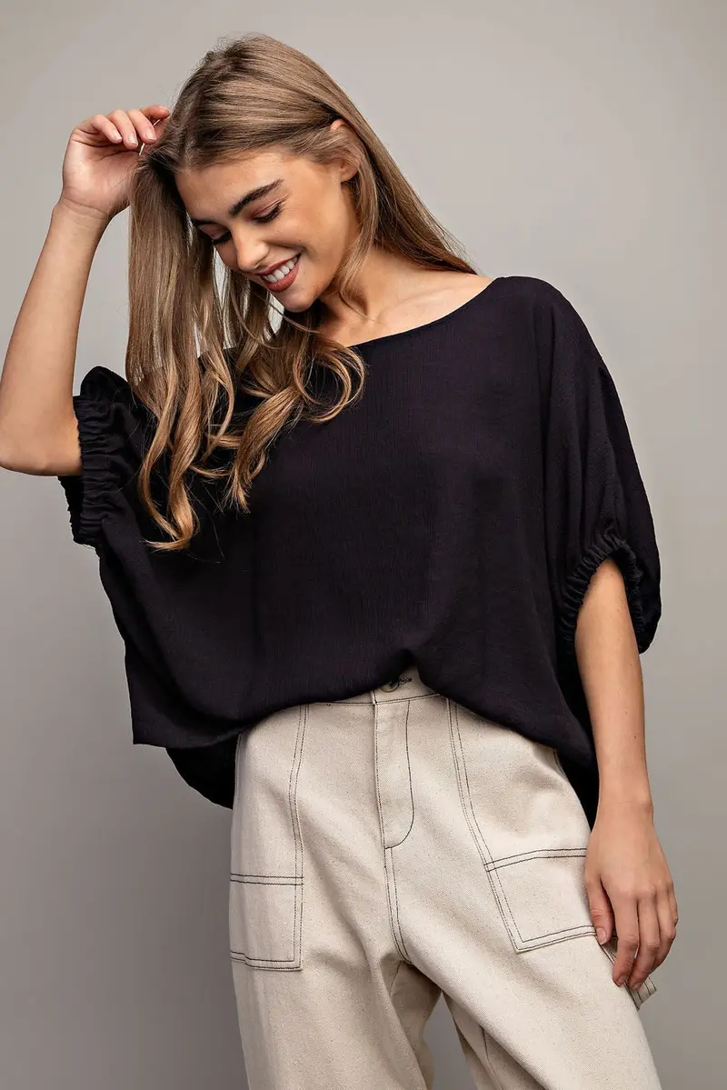 Ladies Eesome Elastic Sleeve Blouse Top - Tk9526 1