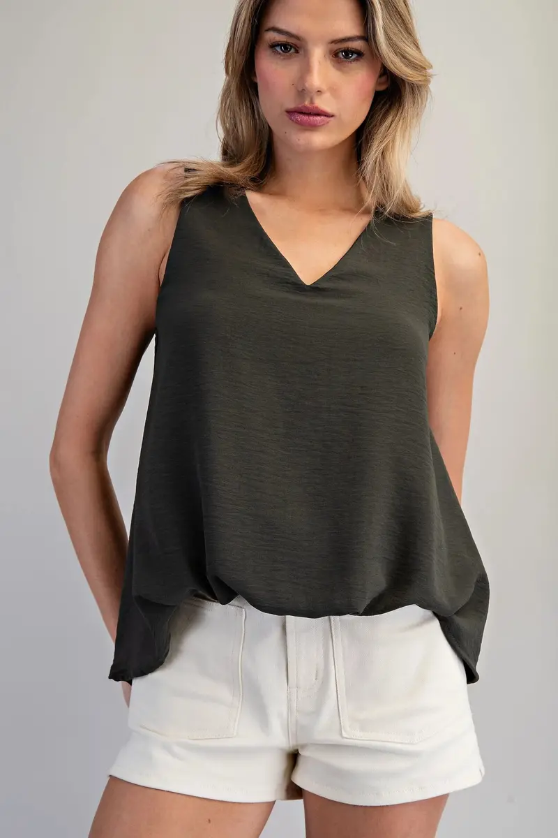 Ladies Eesome V-Neck Sleeveless Top - Tk54543 1