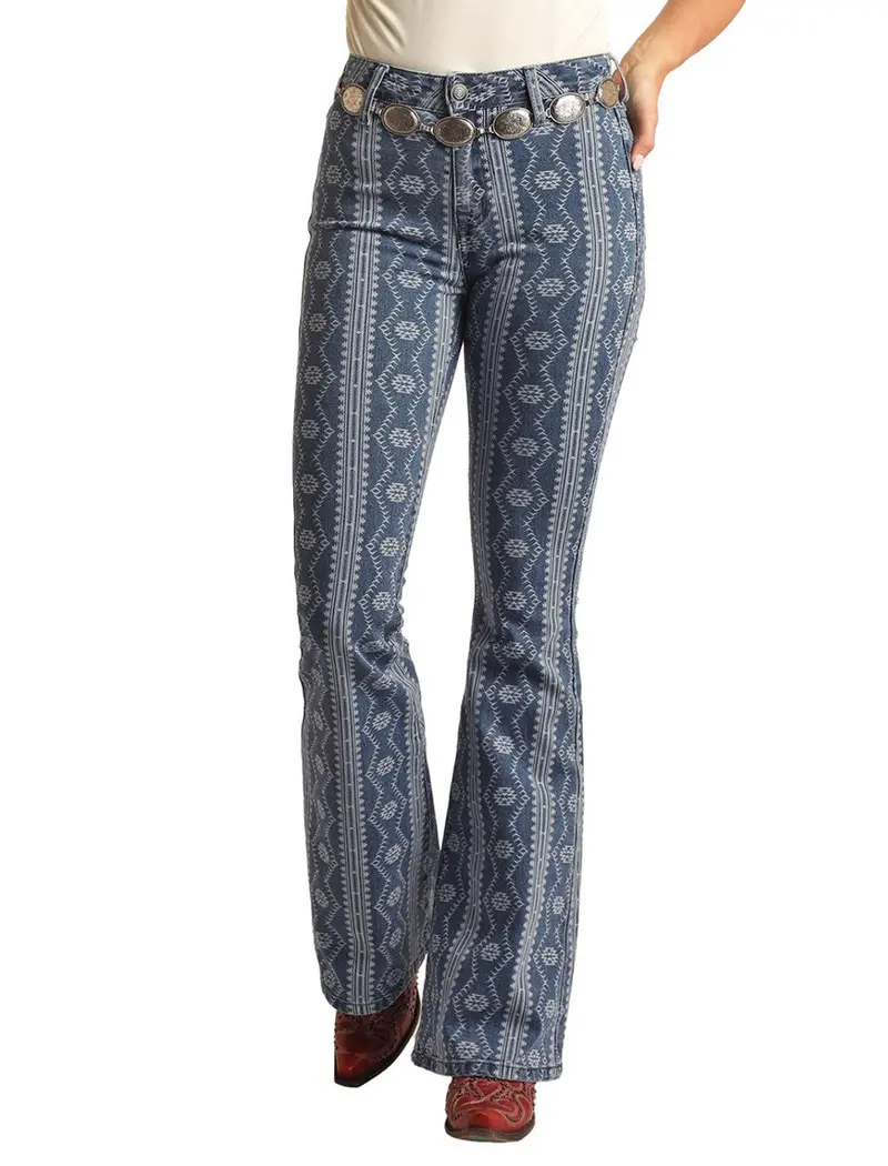 Ladies High Rise Slim Fit Flare Jeans - Bw6pd03539 - Final Sale 1