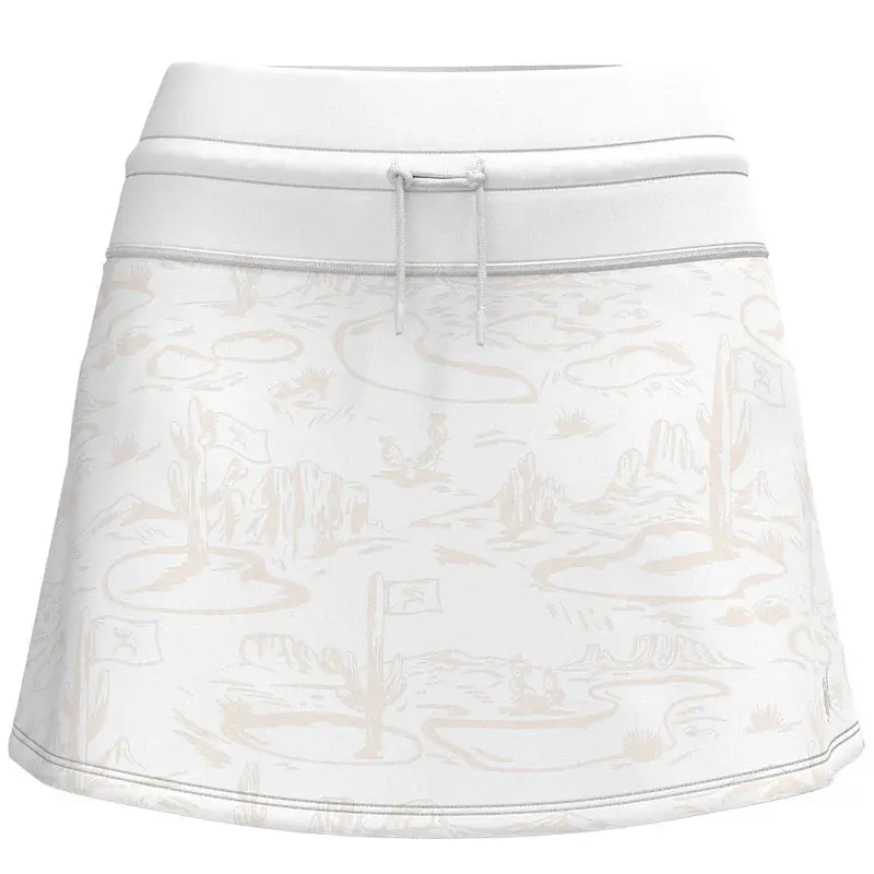 Ladies Hooey "Blondie" Golf Skort White/Cream Tan Desert Pattern - Gs2602whcr 1