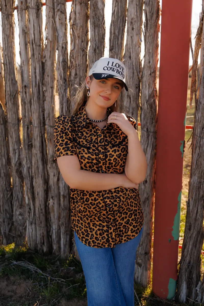 Ladies Howdy Hanny Leopard Pearl Snap Shirt - Hh2707 1