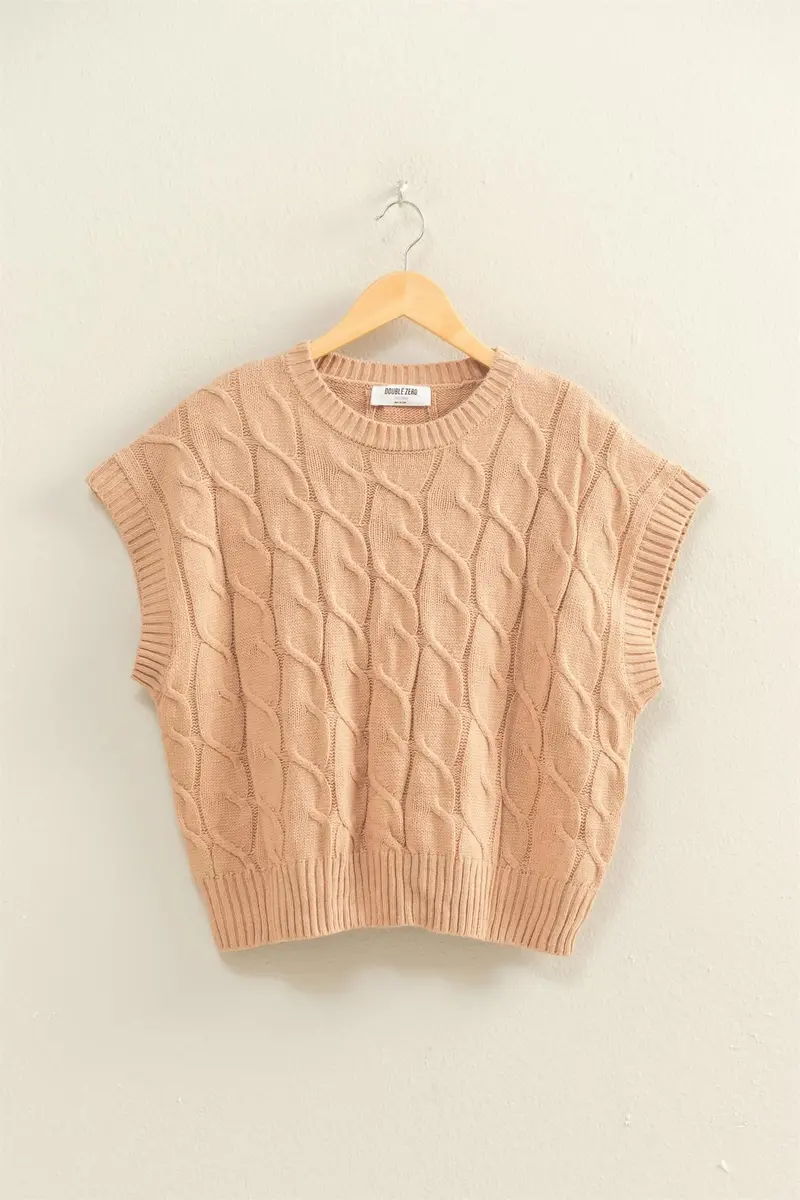 Ladies Hyfve Sleeveless Oversized Cable Knit Sweater Vest - Dz25c905 1