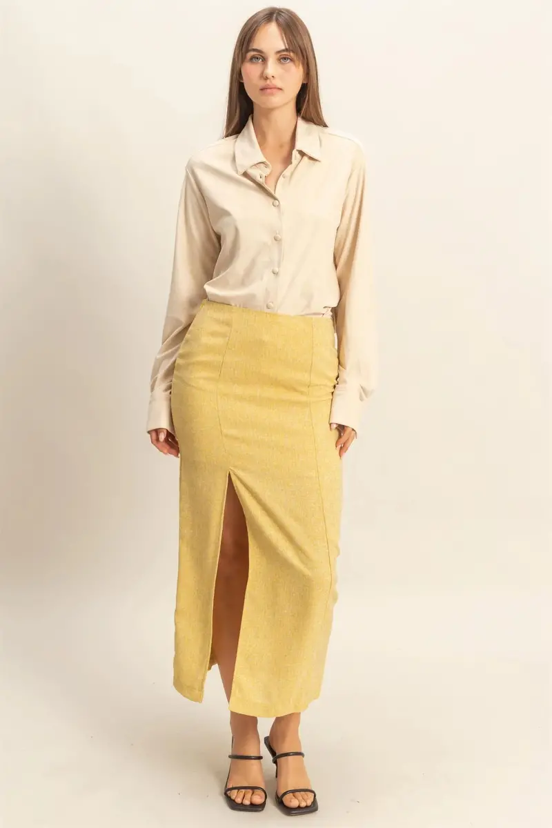 Ladies Hyfve Suede Button-Up Shirt - Hf26a595 1