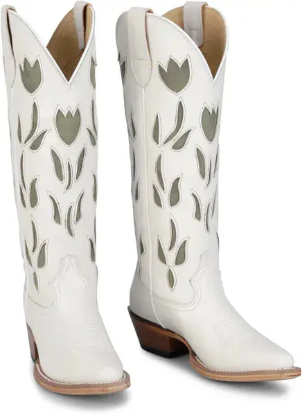 Ladies Justin May Vintage White Cowhide - Vn4457 1
