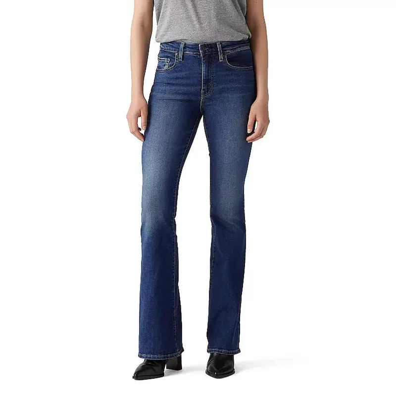 Ladies Levi 726 High-Rise Eternal Indigo Dark Wash Flare Jeans 1