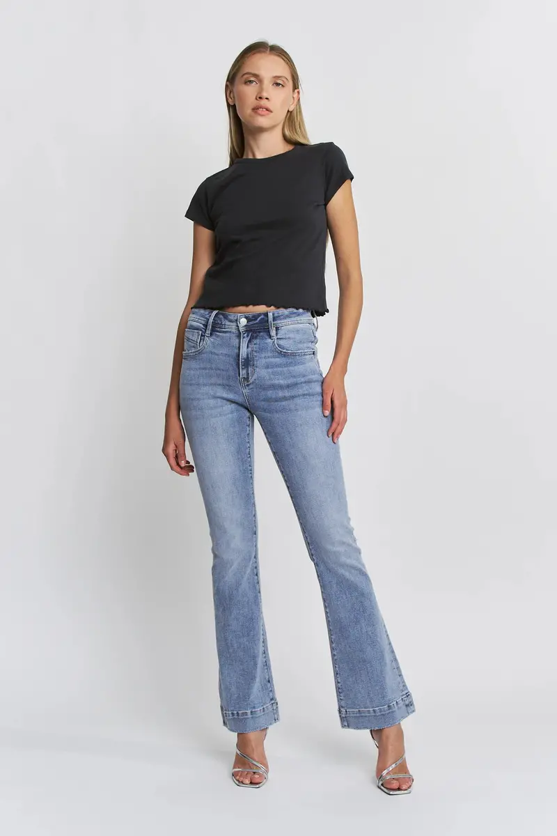 Ladies Mica High Rise Boot Cut Trouser Hem - Mdp-B3663a 1