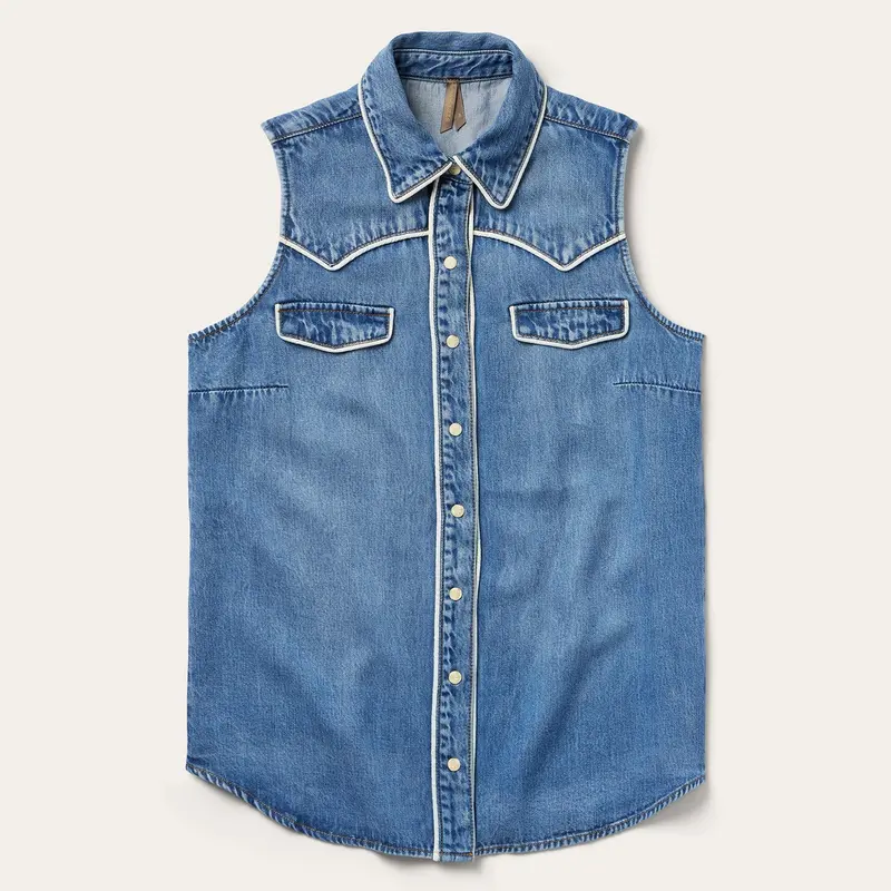 Ladies Stetson Sleeveless Denim Western Shirt 1