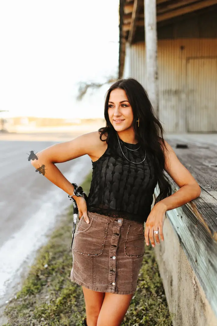 Ladies Two 2 Fly Sweet Stocktank Black Tank 1