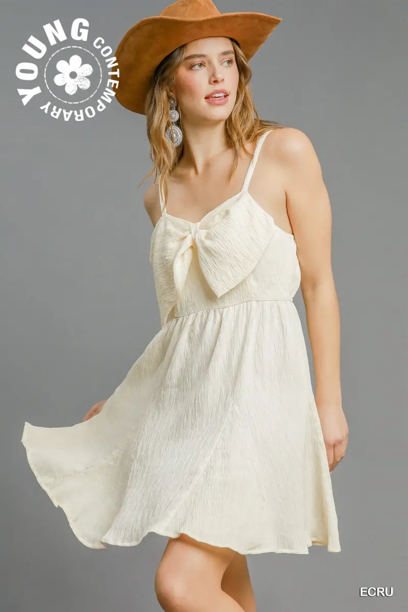 Ladies Umgee Sleeveless Bow Mini Dress - C4520 - Final Sale 1