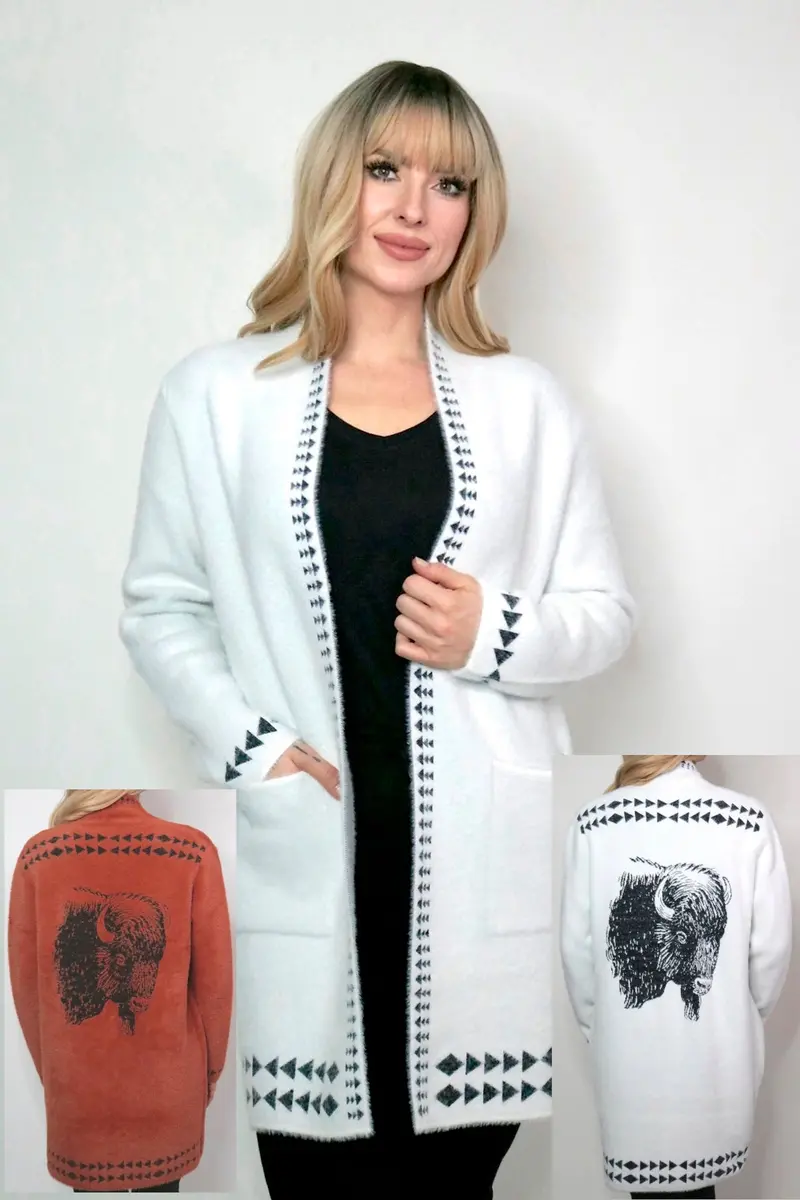 Ladies Venario Wanda Ivory Long Sweater 1