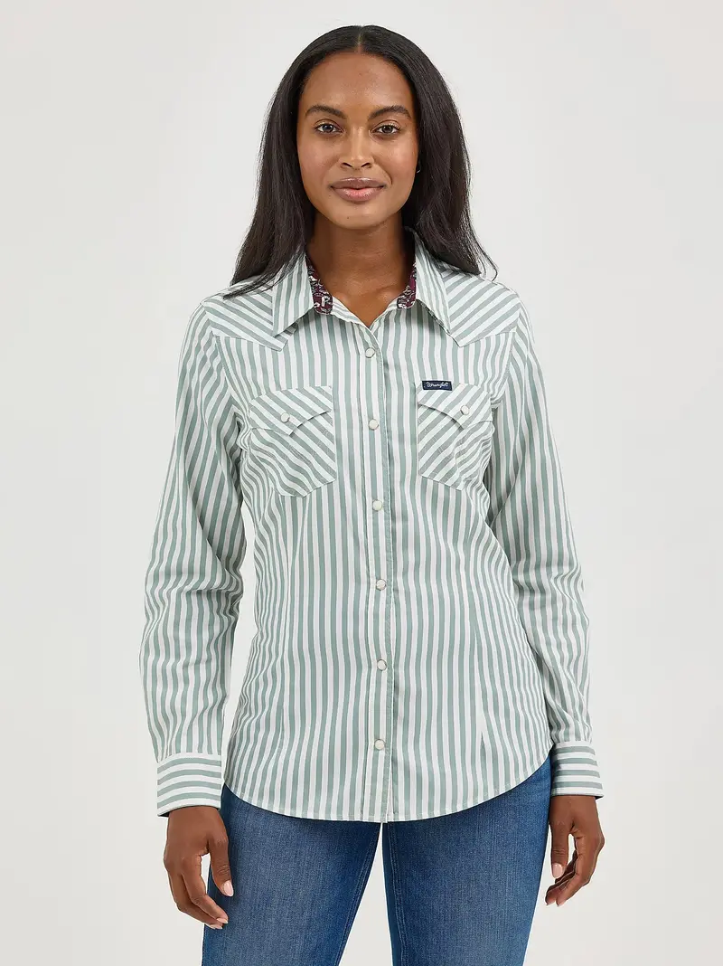 Ladies Wrangler All Occasion Western Snap Shirt - 112367183 1