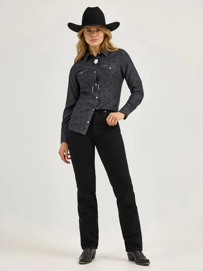 Ladies Wrangler All Occasion Western Snap Shirt - 112372429 1