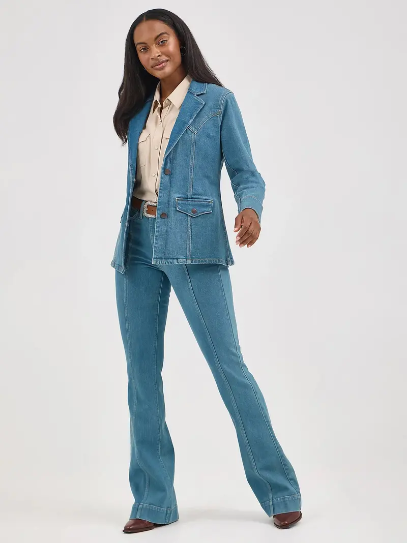 Ladies Wrangler Denim Blazer - 112367390 1