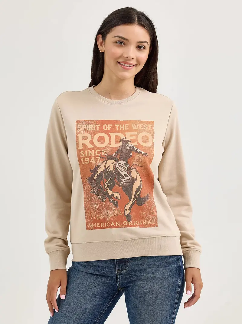 Ladies Wrangler Graphic Crew Sweatshirt - 112365763 1