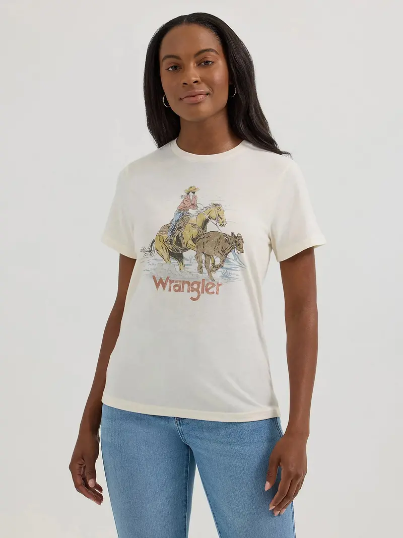 Ladies Wrangler Logo Cowboy Regular Fit Tee - 112361952 1