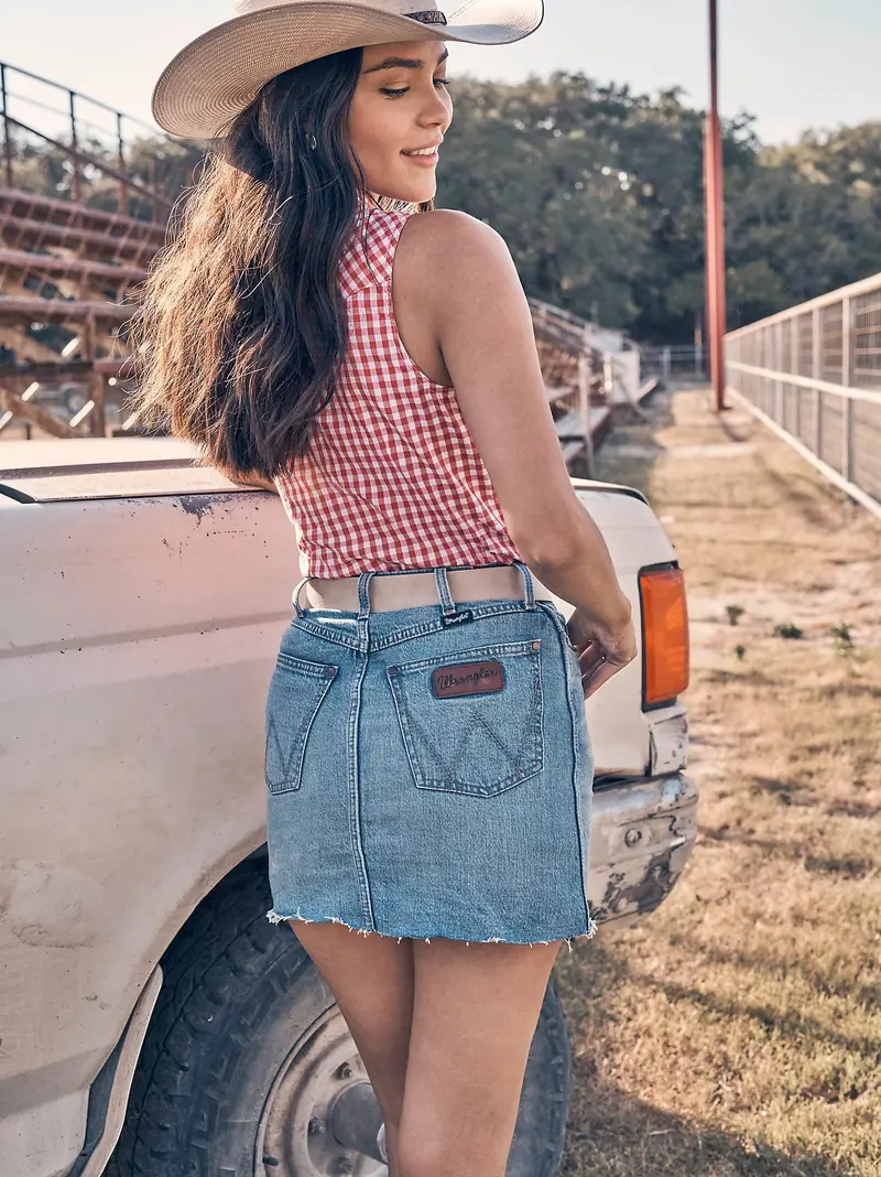 Ladies Wrangler Retro® Bailey Denim Skirt - 112364627 2