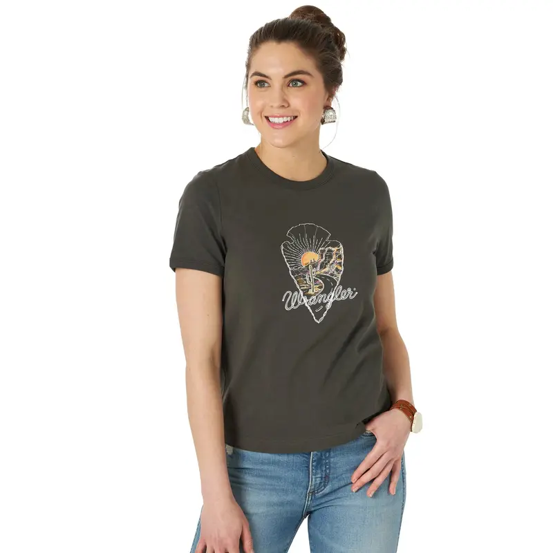 Ladies Wrangler Retro Ringer Arrow Graphic Tee - Lwk585x 1