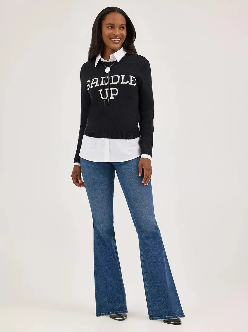 Ladies Wrangler Western Shrunken Sweater - 112372333 1