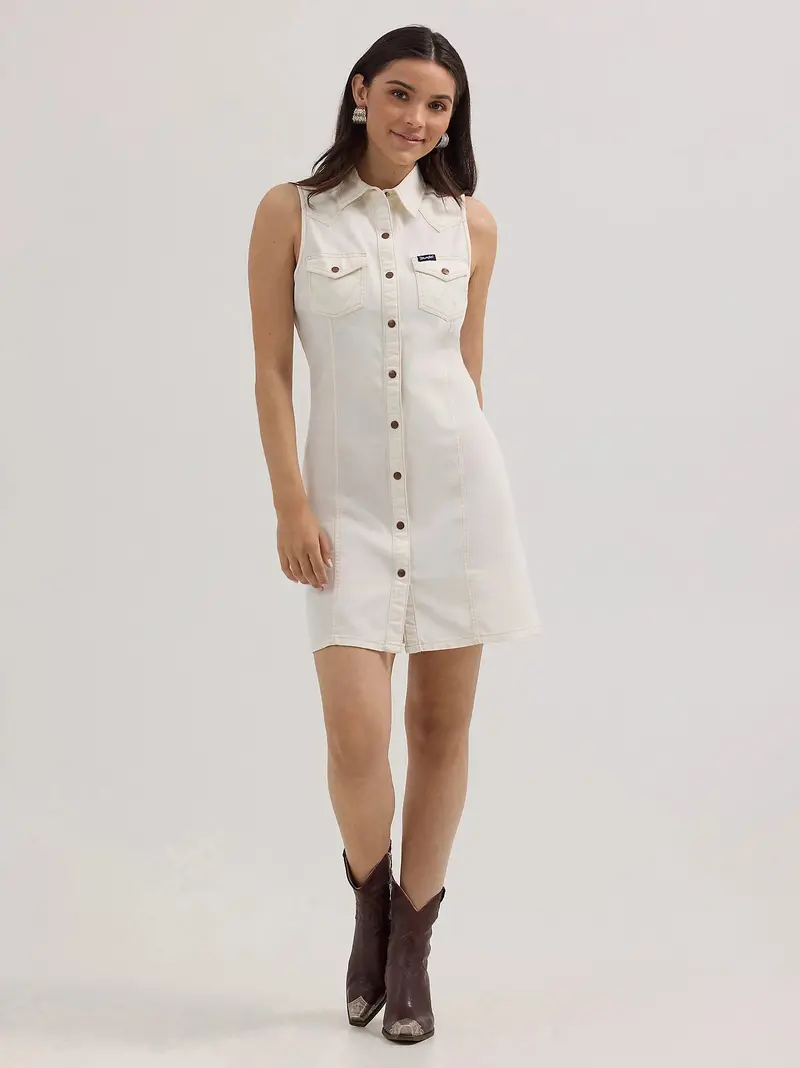 Ladies Wrangler Western Snap Shift Dress - 112364413 1