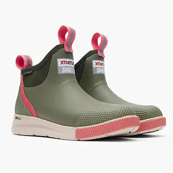 Ladies Xtratuf 6" Olive Ankle Deck Boot Sport - Adsw302 1