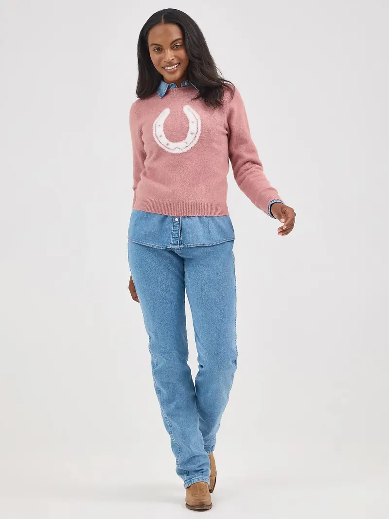 Ladiese Wrangler Retro® Horseshoe Sweater - 112367342- Final Sale 1