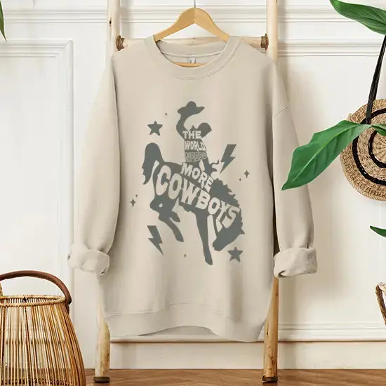 Lalasista The World Needs More Cowboys Sweatshirt 1