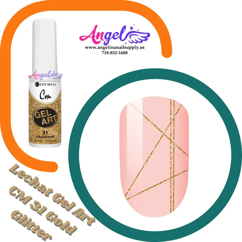 Lechat Gel Art Cm 31 Gold Glitter 1
