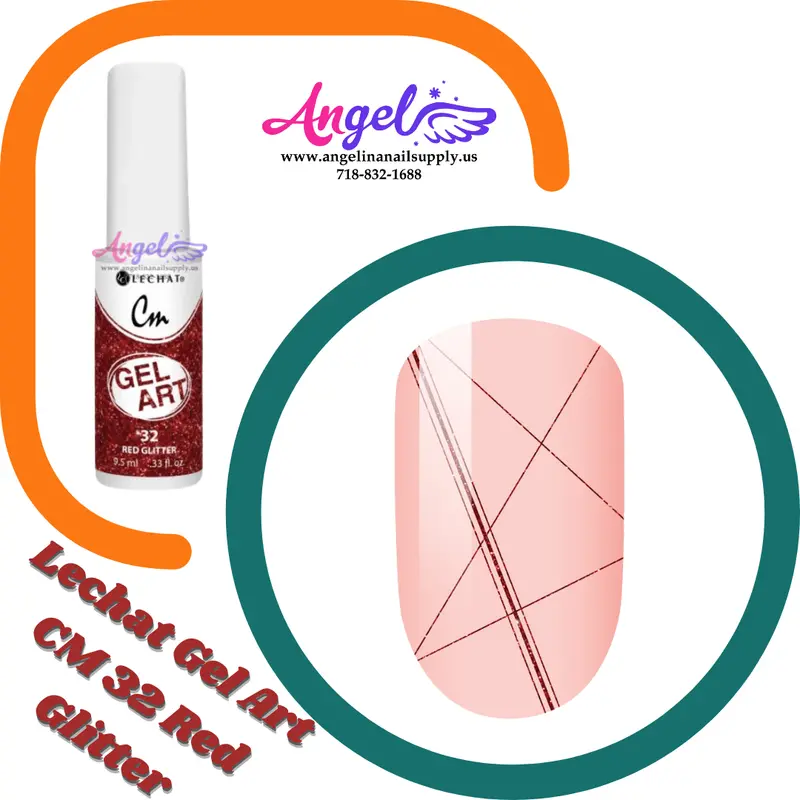 Lechat Gel Art Cm 32 Red Glitter 1