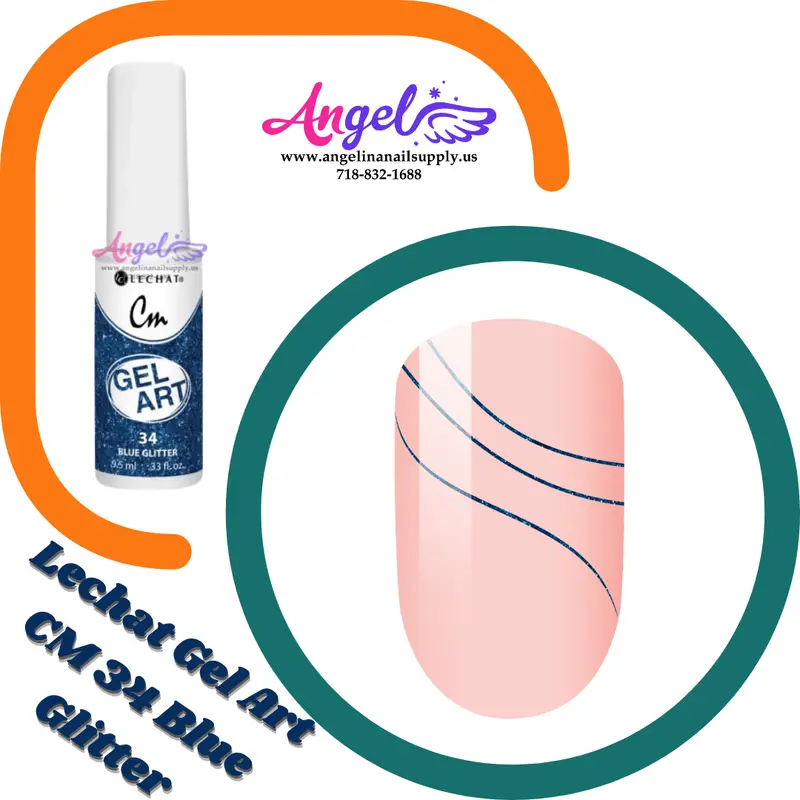 Lechat Gel Art Cm 34 Blue Glitter 1