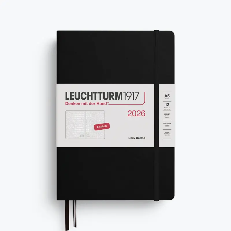 Leuchtturm1917 - 2026 Diary - Daily Dotted - A5 - Black 1