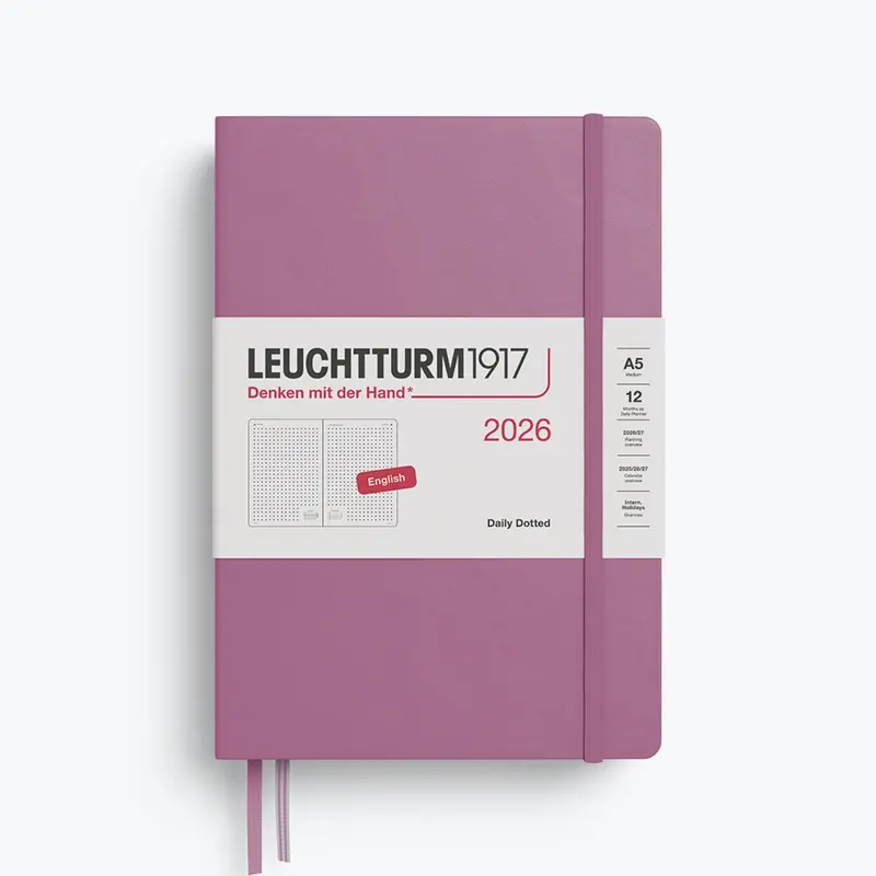 Leuchtturm1917 - 2026 Diary - Daily Dotted - A5 - Dusty Rose 1