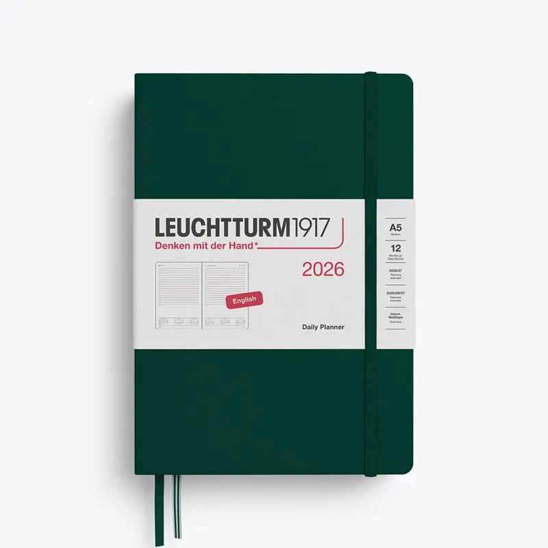 Leuchtturm1917 - 2026 Diary - Daily Planner - A5 - Forest Green 1