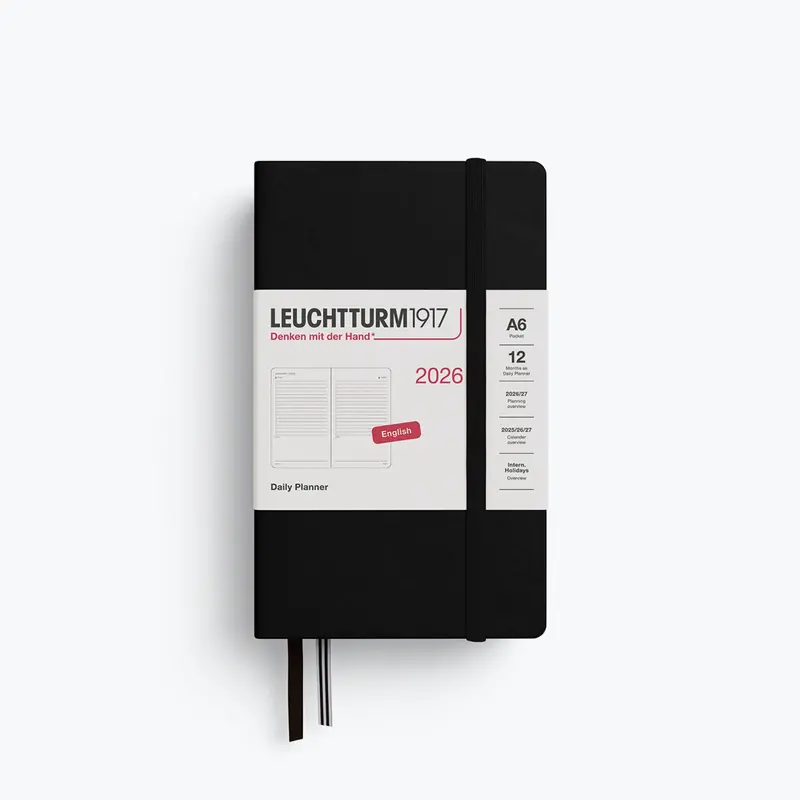 Leuchtturm1917 - 2026 Diary - Daily Planner - A6 - Black 1