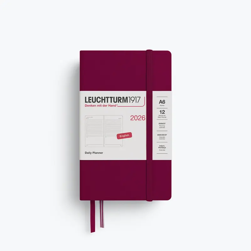 Leuchtturm1917 - 2026 Diary - Daily Planner - A6 - Port Red 1